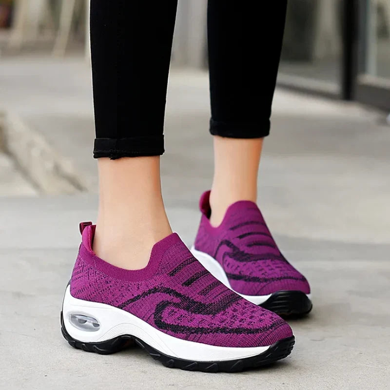 Serena orthopedic anti slip air cushion sneakers in purple