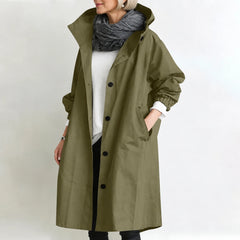 Agatha | Long Hooded Coat - Green