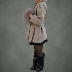 Paulette cozy wrap coat, detail