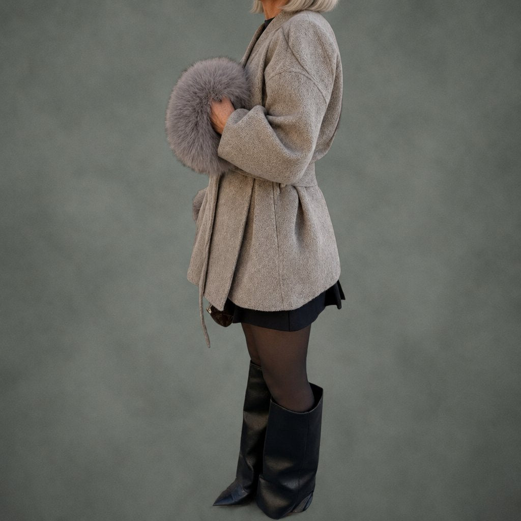 Paulette cozy wrap coat, detail