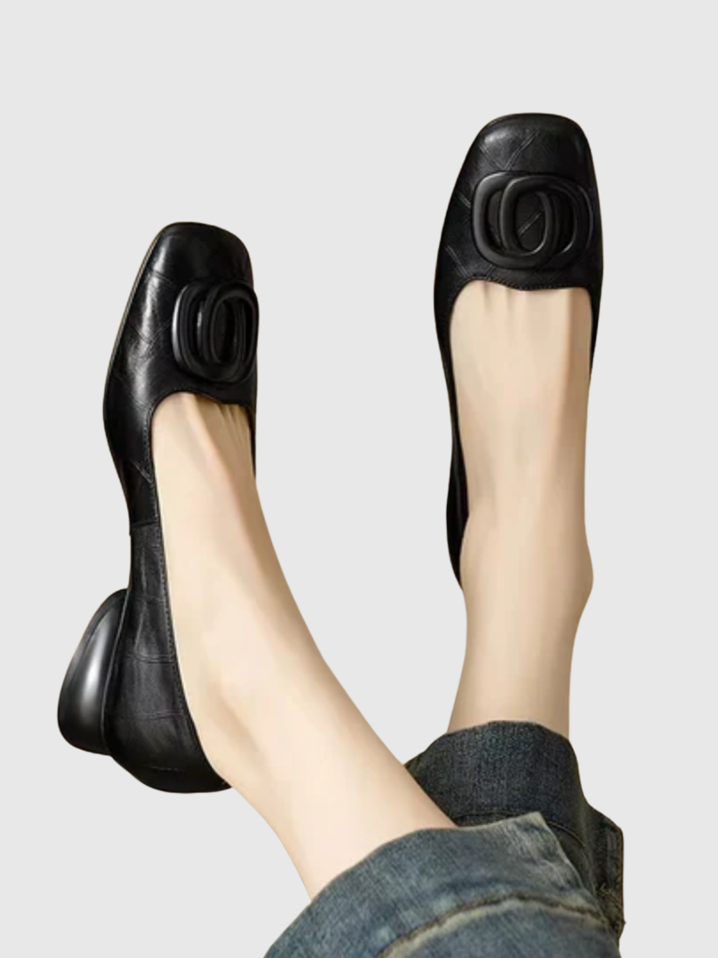 Opium | Quilted Ring Leather Flats
