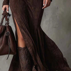 Allegra | Long Dress with Belt and Slit