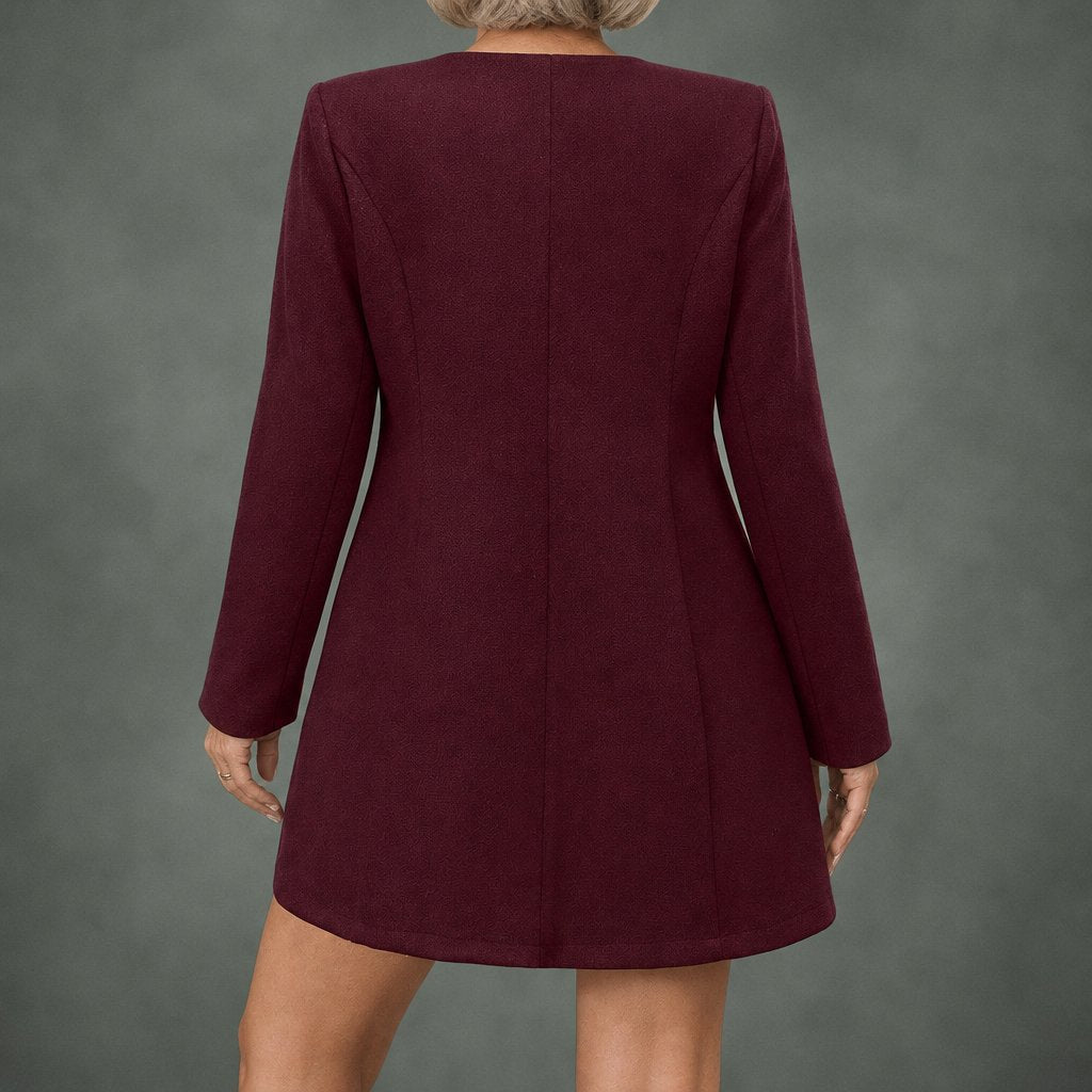 Madeleine stand collar coat, detail