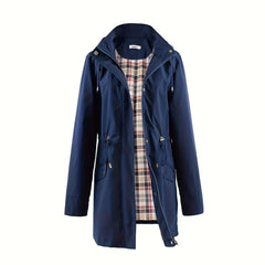 Lorraine hooded everyday trench in navy