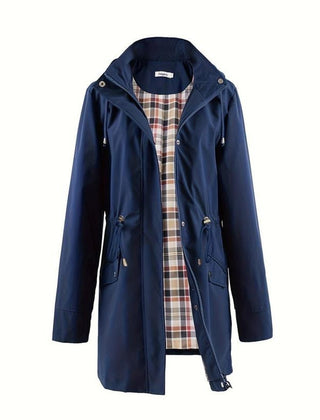 Lorraine hooded everyday trench in navy