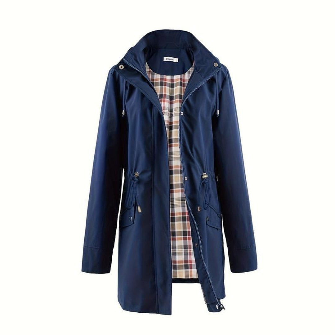 Lorraine hooded everyday trench in navy