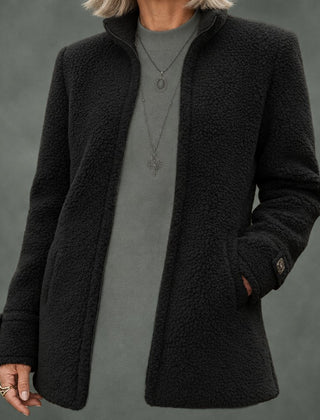 Henriette cozy collar coat in black