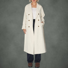 Clarisse double-breasted winter coat in beige