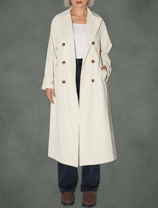 Clarisse double-breasted winter coat in beige