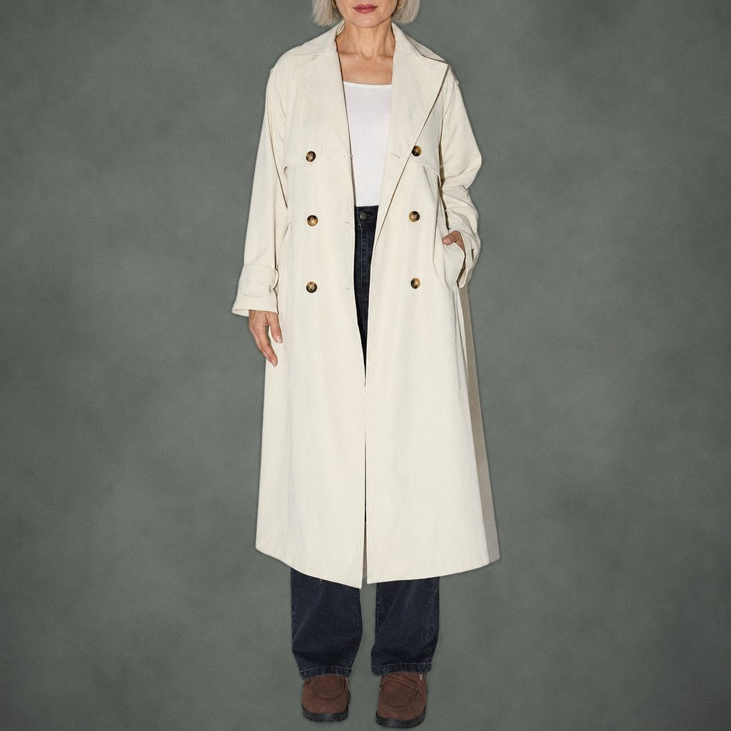 Clarisse double-breasted winter coat in beige