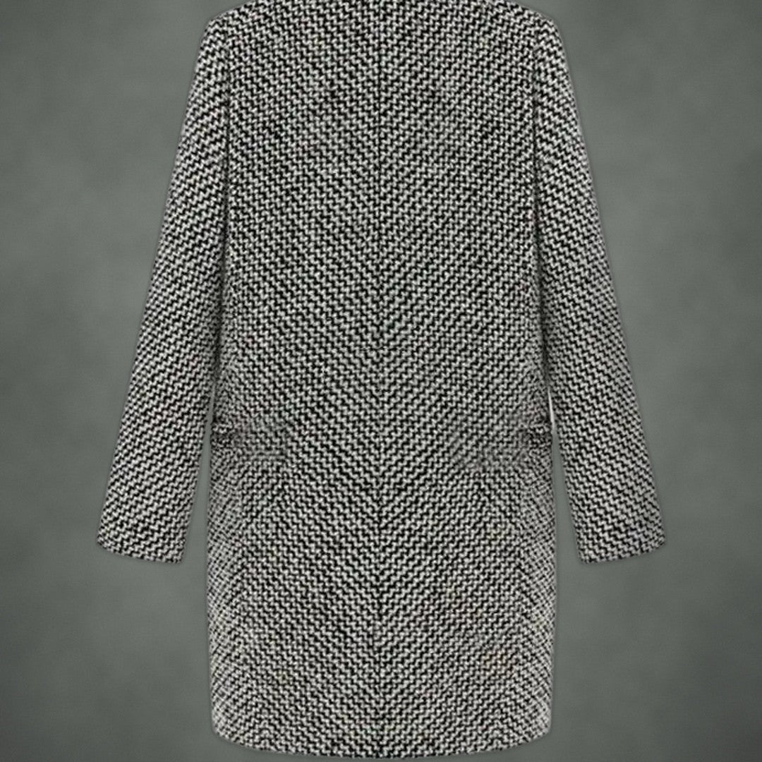 Laurence herringbone long coat, detail