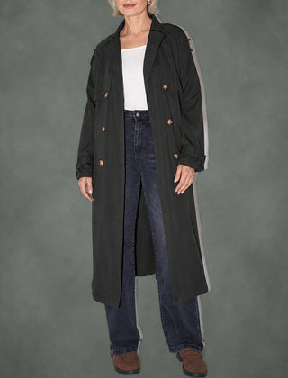 Clarisse double-breasted winter coat in black