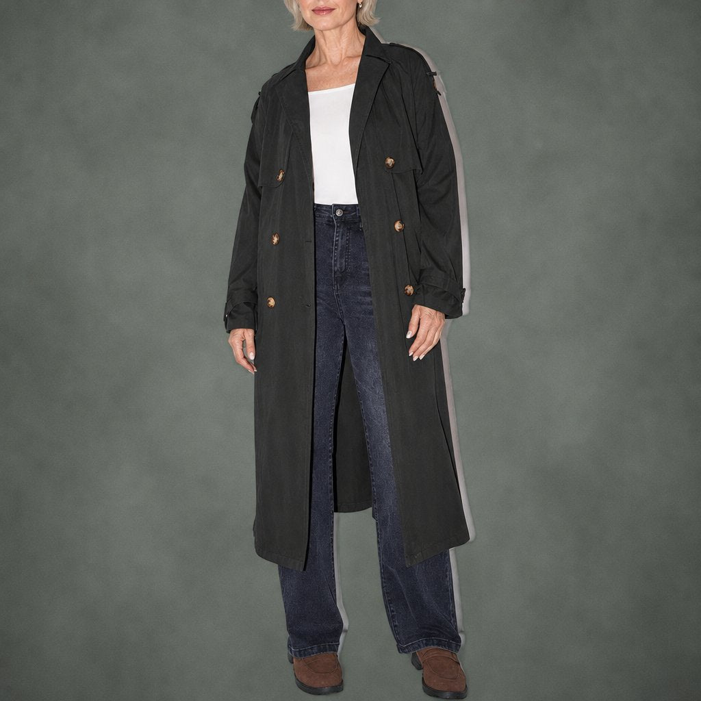 Clarisse double-breasted winter coat in black