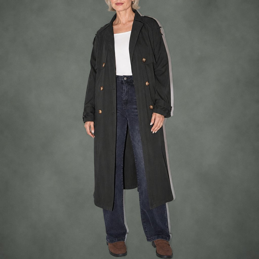 Clarisse double-breasted winter coat in black