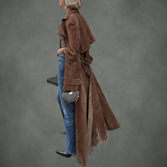 Noelle long belted trench, detail