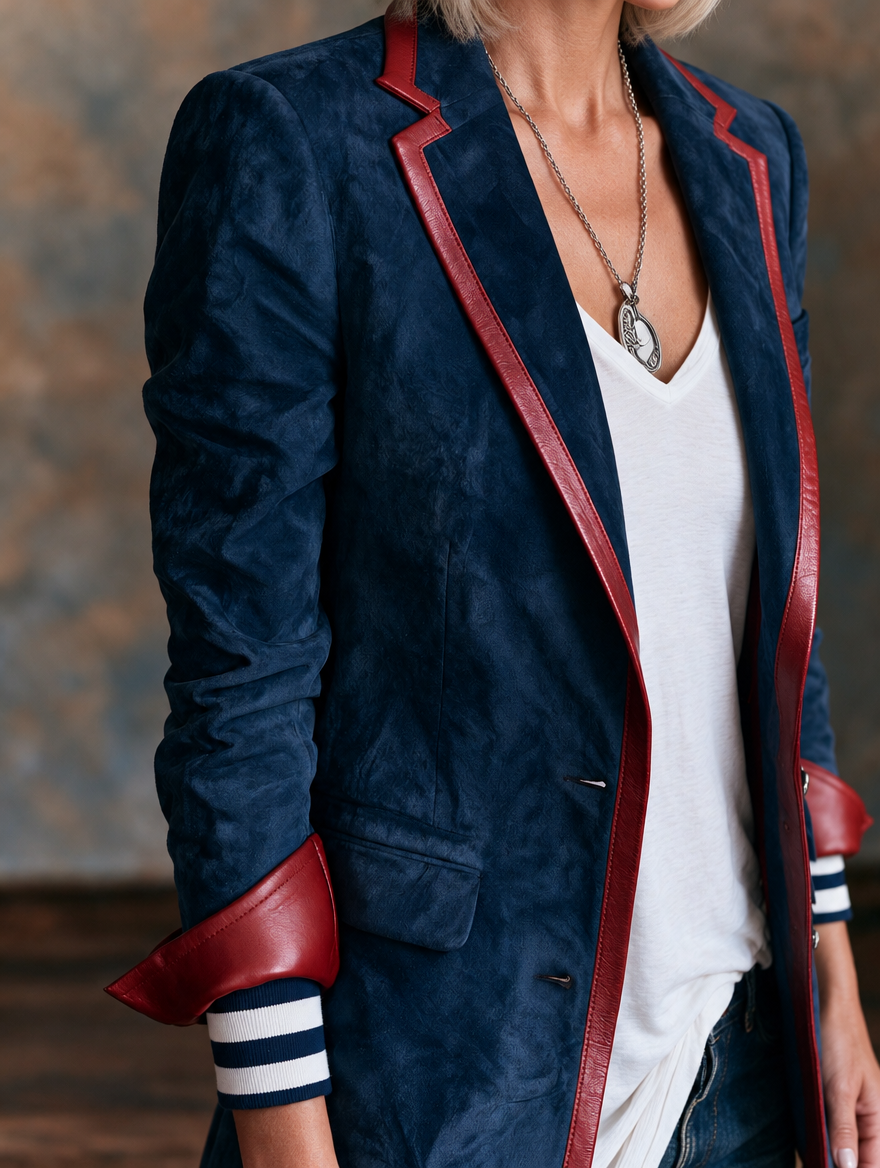 Joelle | Vintage Blazer with Contrast Trim