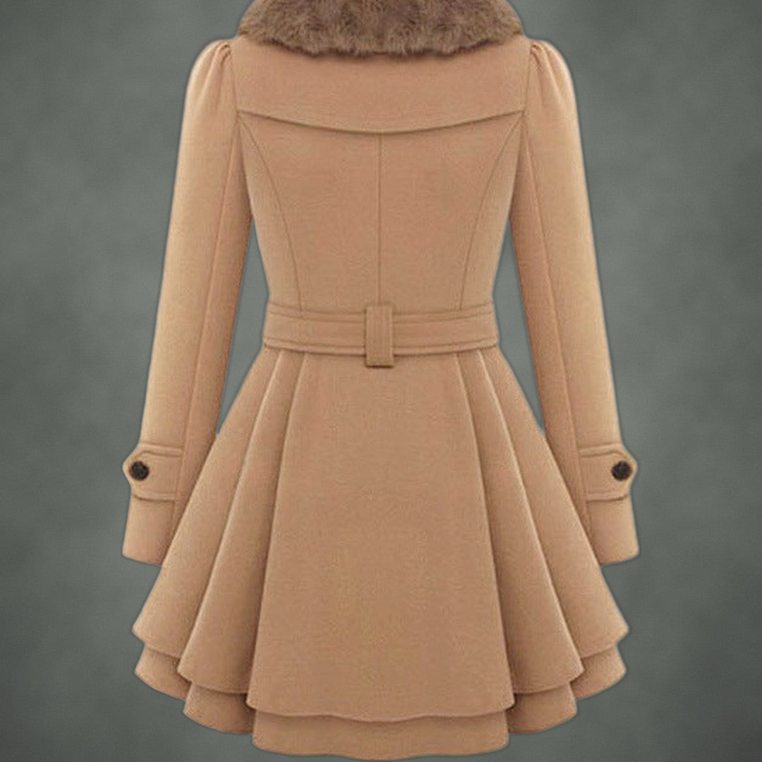 Pascale fitted midi coat, detail