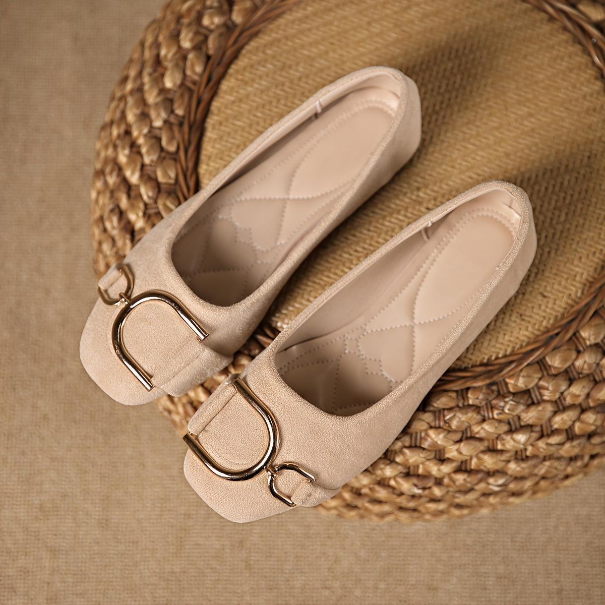 Irina | Square-Toe Buckle Ballet Flats