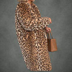 Albane leopard print coat, detail