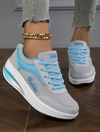 Della orthopedic air cushion sneakers in gray-blue
