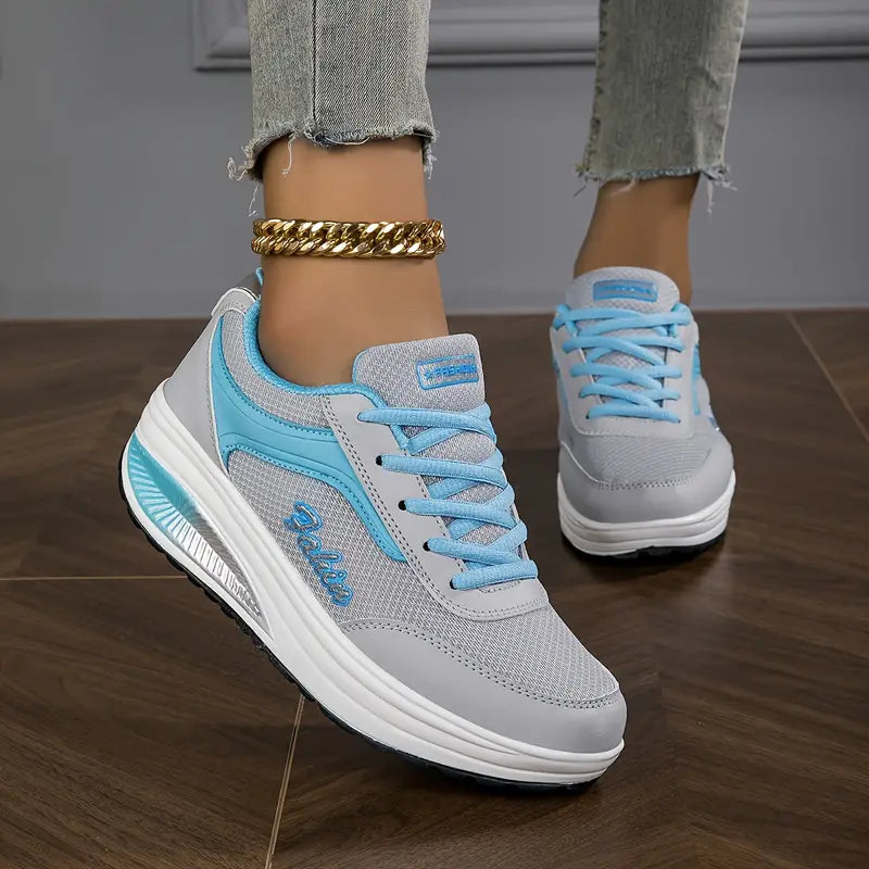 Della orthopedic air cushion sneakers in gray-blue