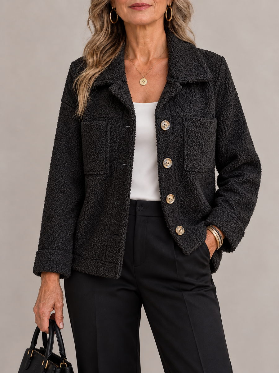 Soft Faux Fur Button Jacket