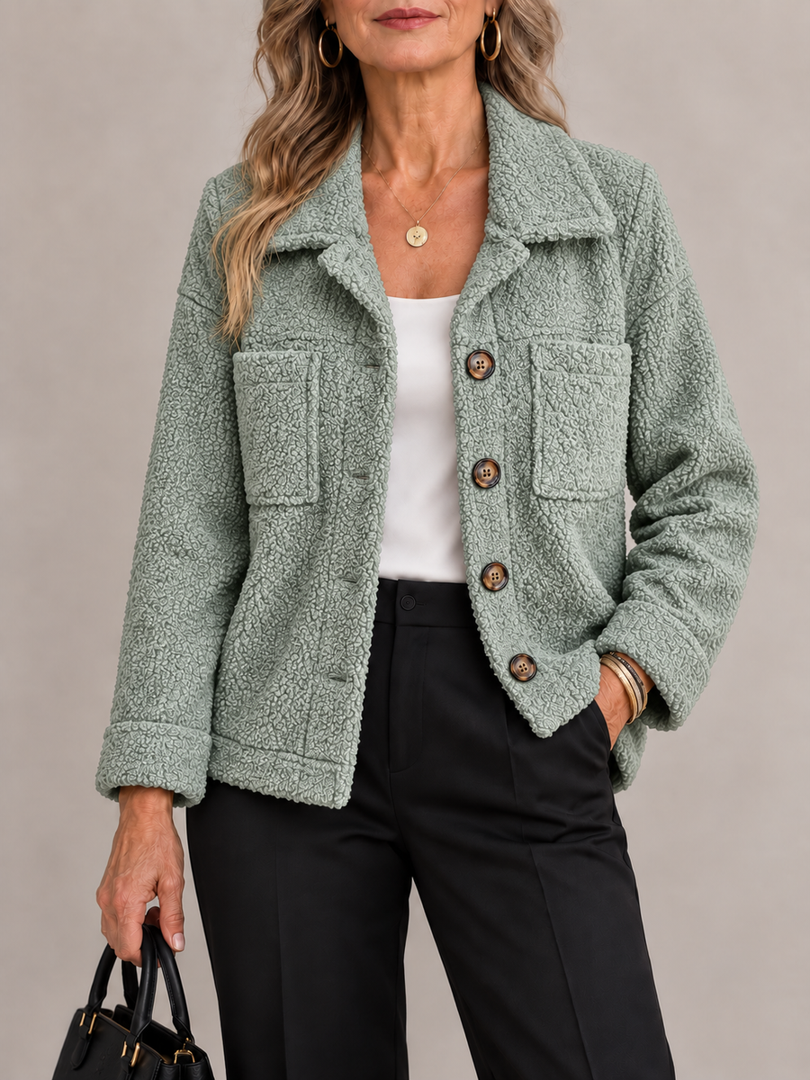 Soft Faux Fur Button Jacket