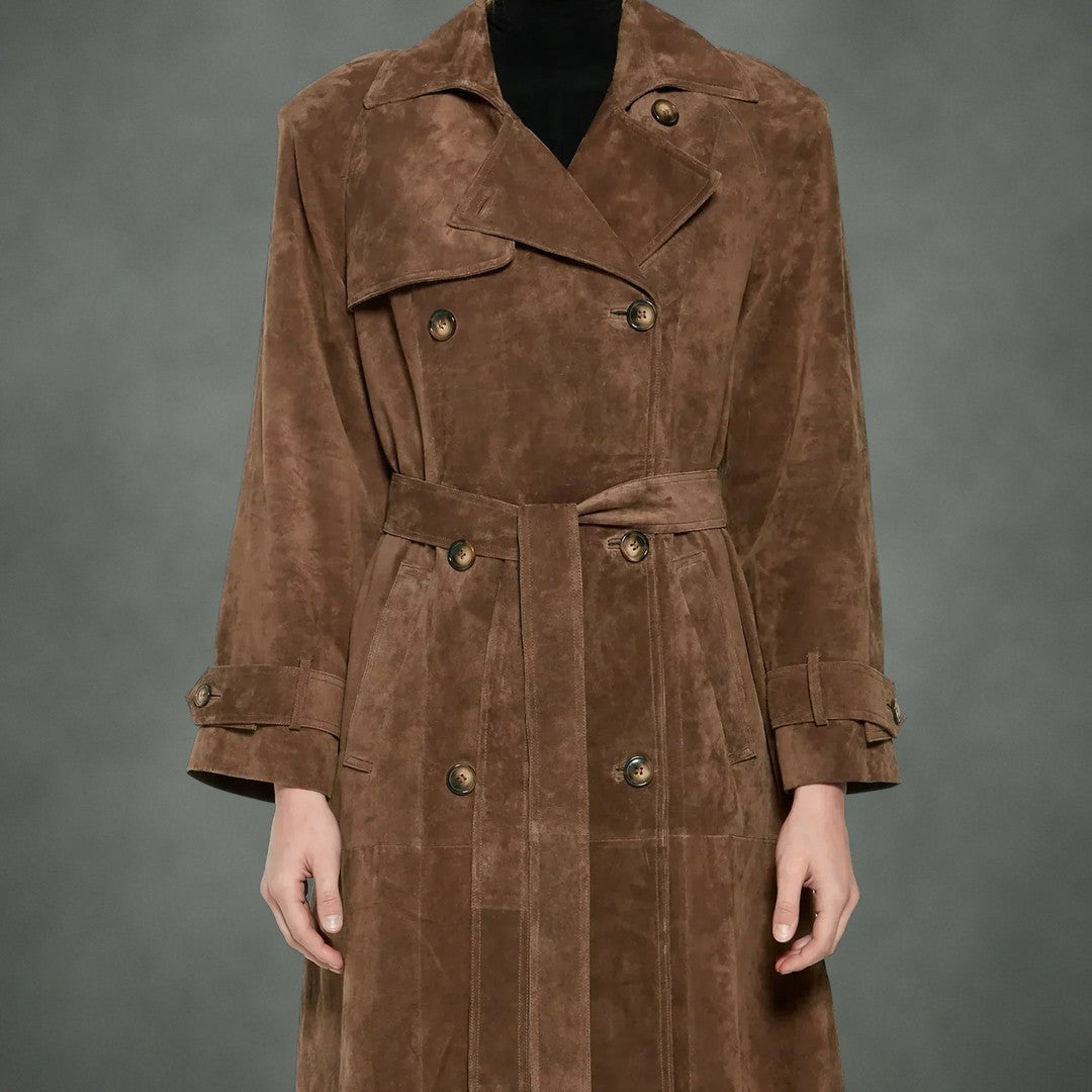 Viviane classic belted trench, detail