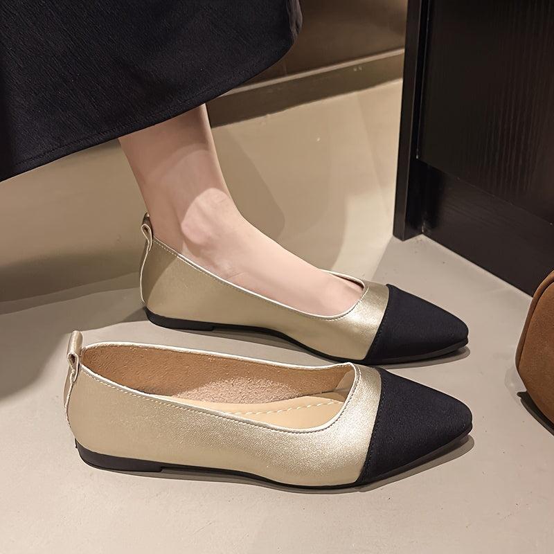 Thea | Two-Tone Pointed Ballet Flats
