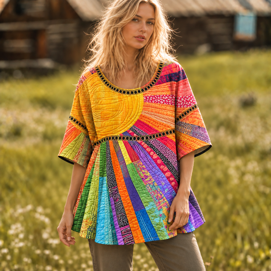 Autumn Quilted Sunburst Tunic