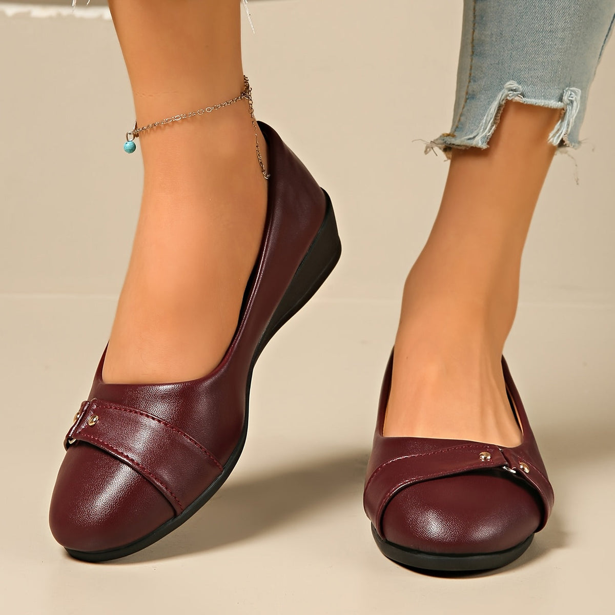 Corinna | Buckle Detail Wedge Loafers