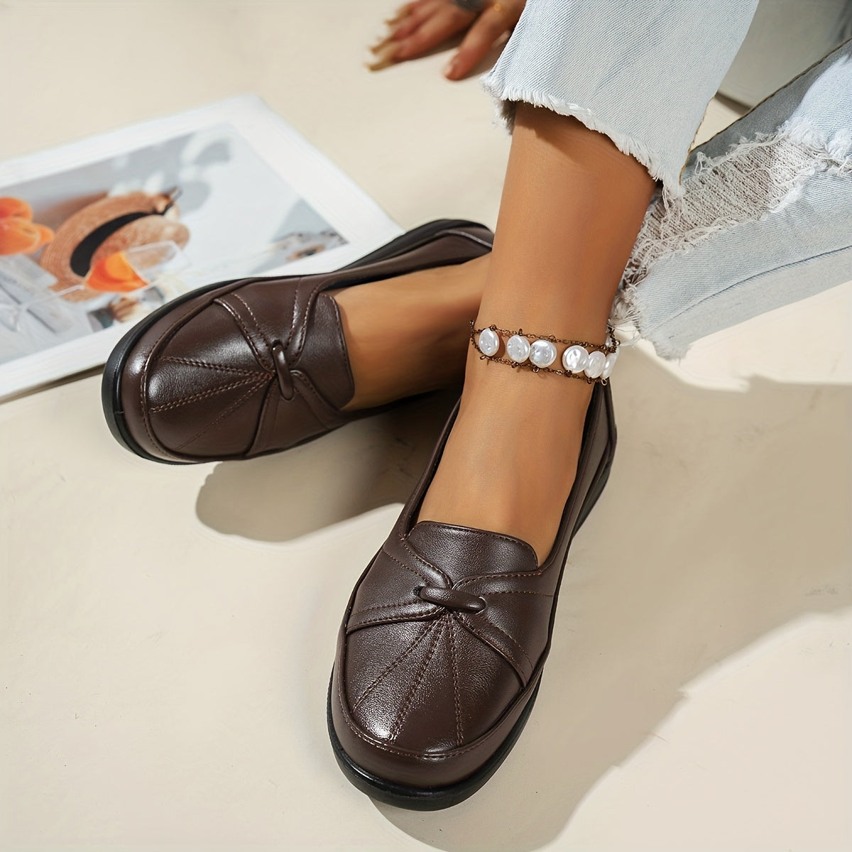 Prue | Knot Detail Comfort Loafers