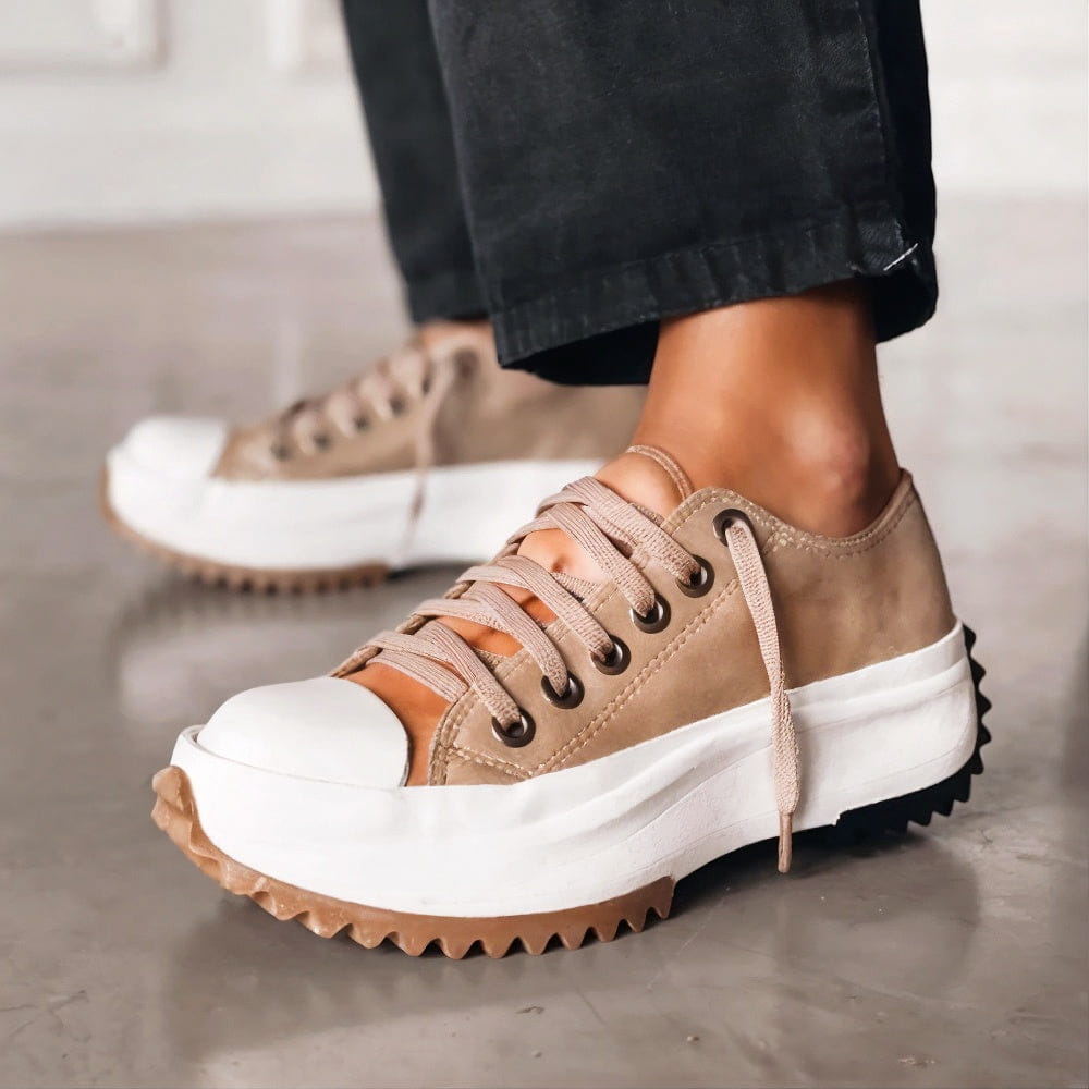 Luna platform orthopedic sneakers in tan