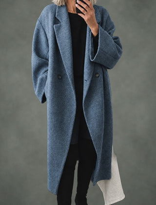 Estelle relaxed long coat in blue