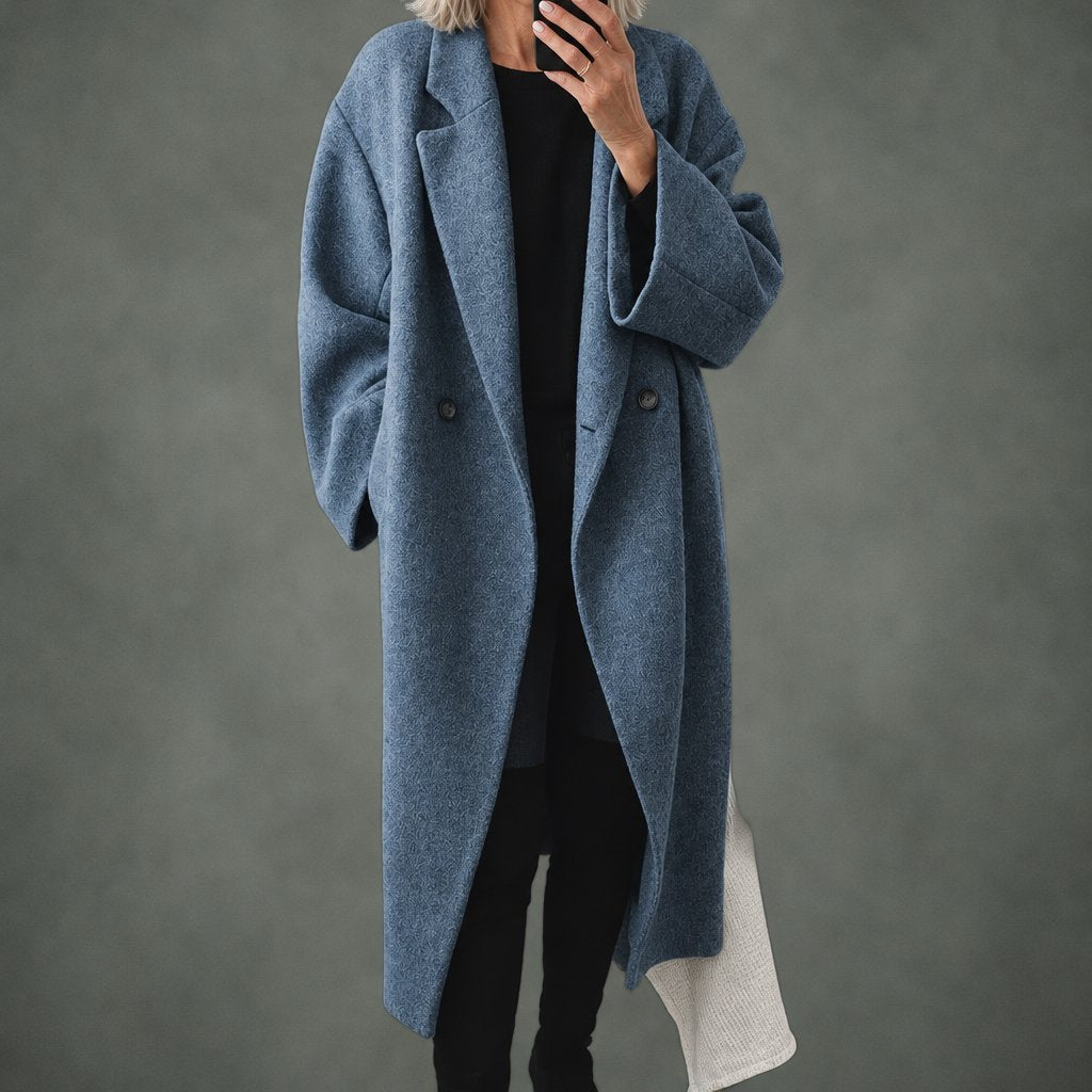 Estelle relaxed long coat in blue