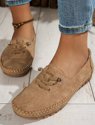 Molly Soft Lace-Front Moccasins in brown