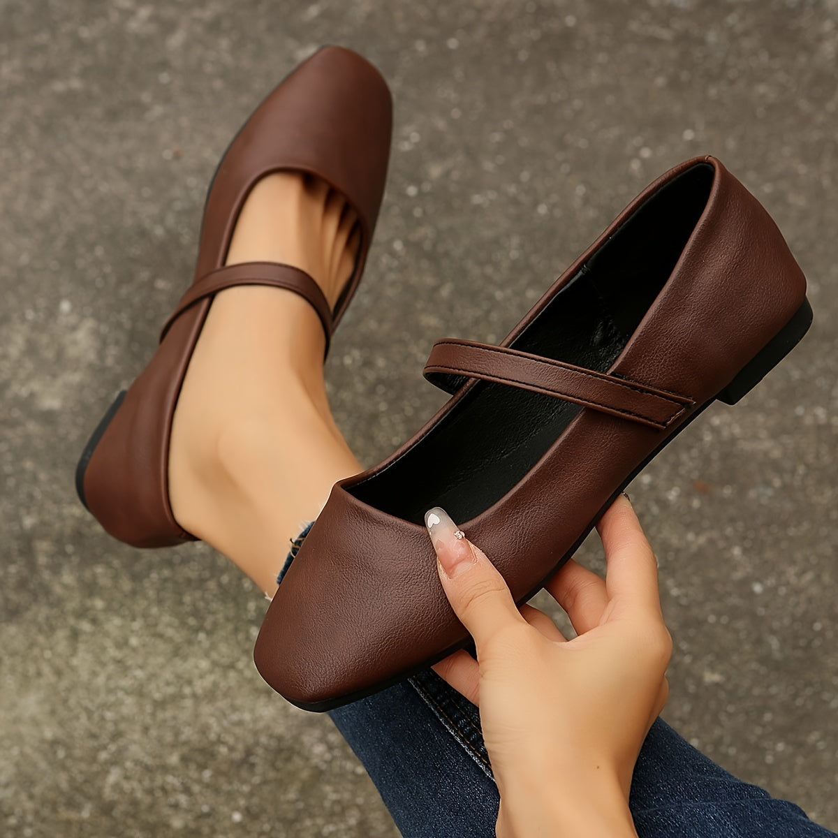 Romilly | Square-Toe Mary Jane Flats