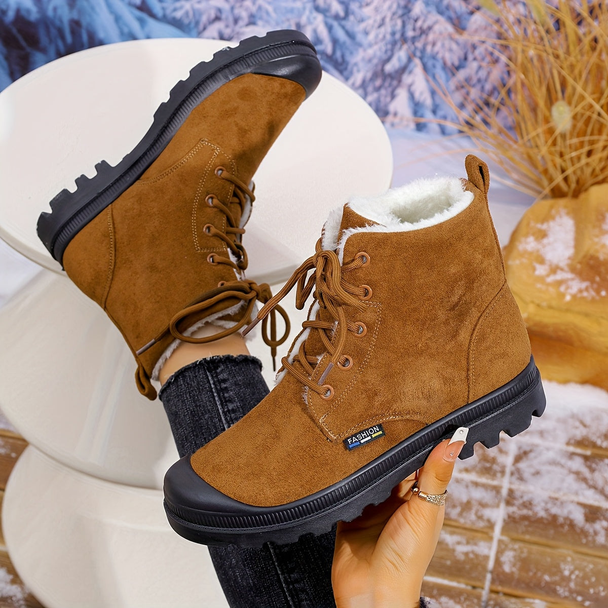 Rosalind | Cozy-Lined Lace-Up Snow Boots