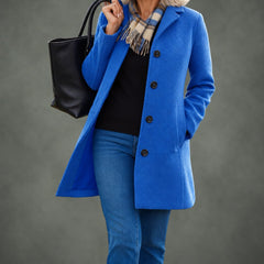 Renee everyday button coat in blue