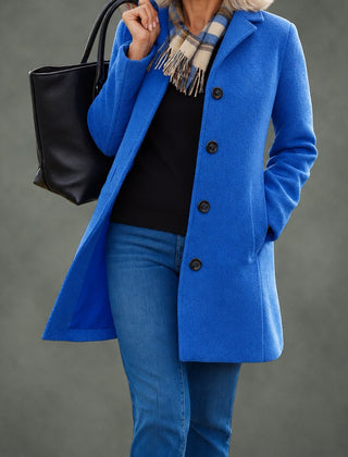 Renee everyday button coat in blue