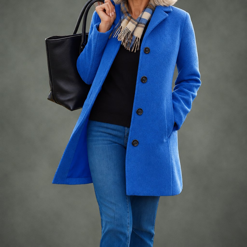 Renee everyday button coat in blue