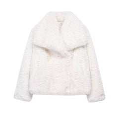 Coralie cozy statement jacket in white
