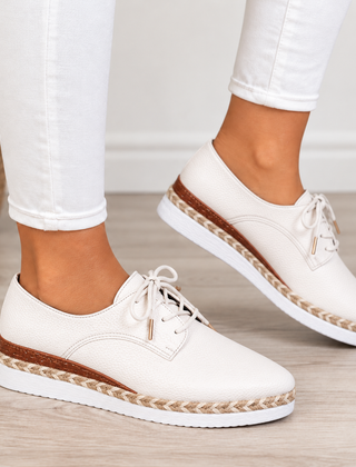 Clara orthopedic comfort oxfords in white