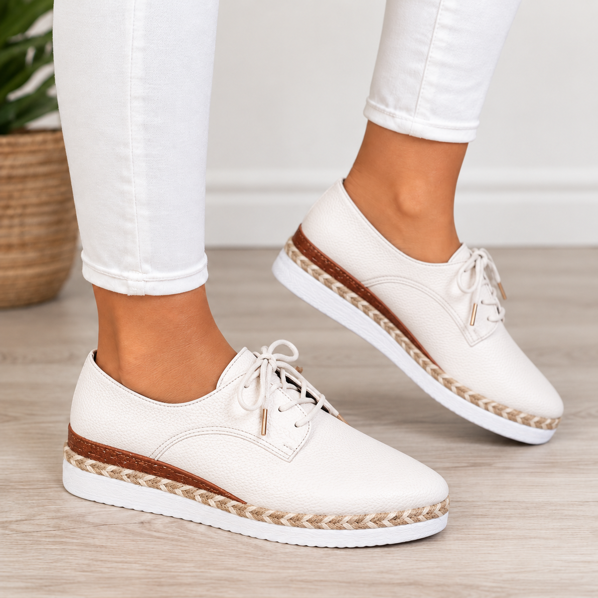 Clara orthopedic comfort oxfords in white