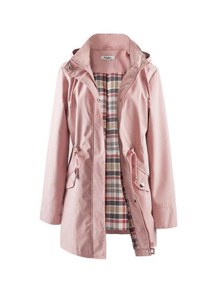 Lorraine hooded everyday trench in pink