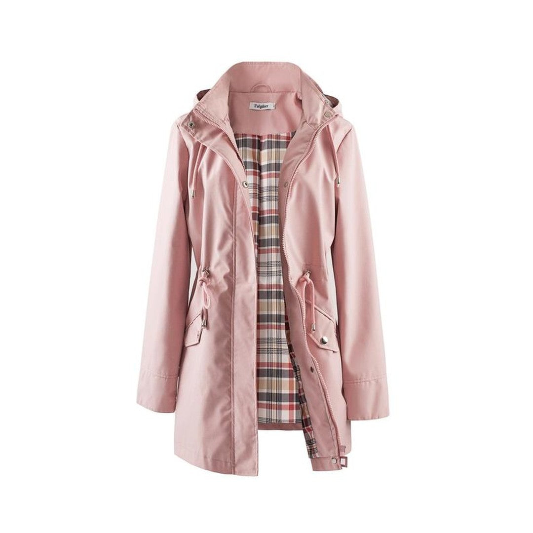 Lorraine hooded everyday trench in pink