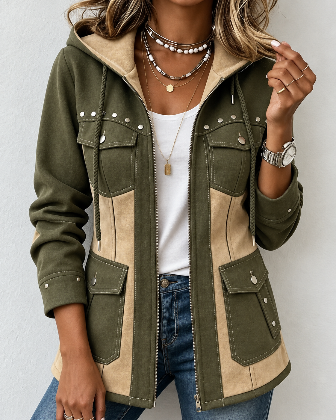 Fawnridge™ | Patchwork Hooded Jacket