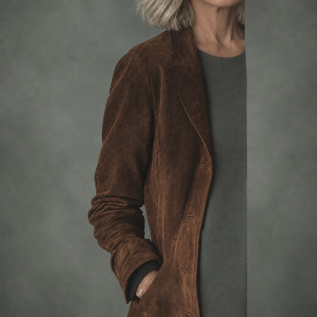 Eloise brushed midi coat, detail