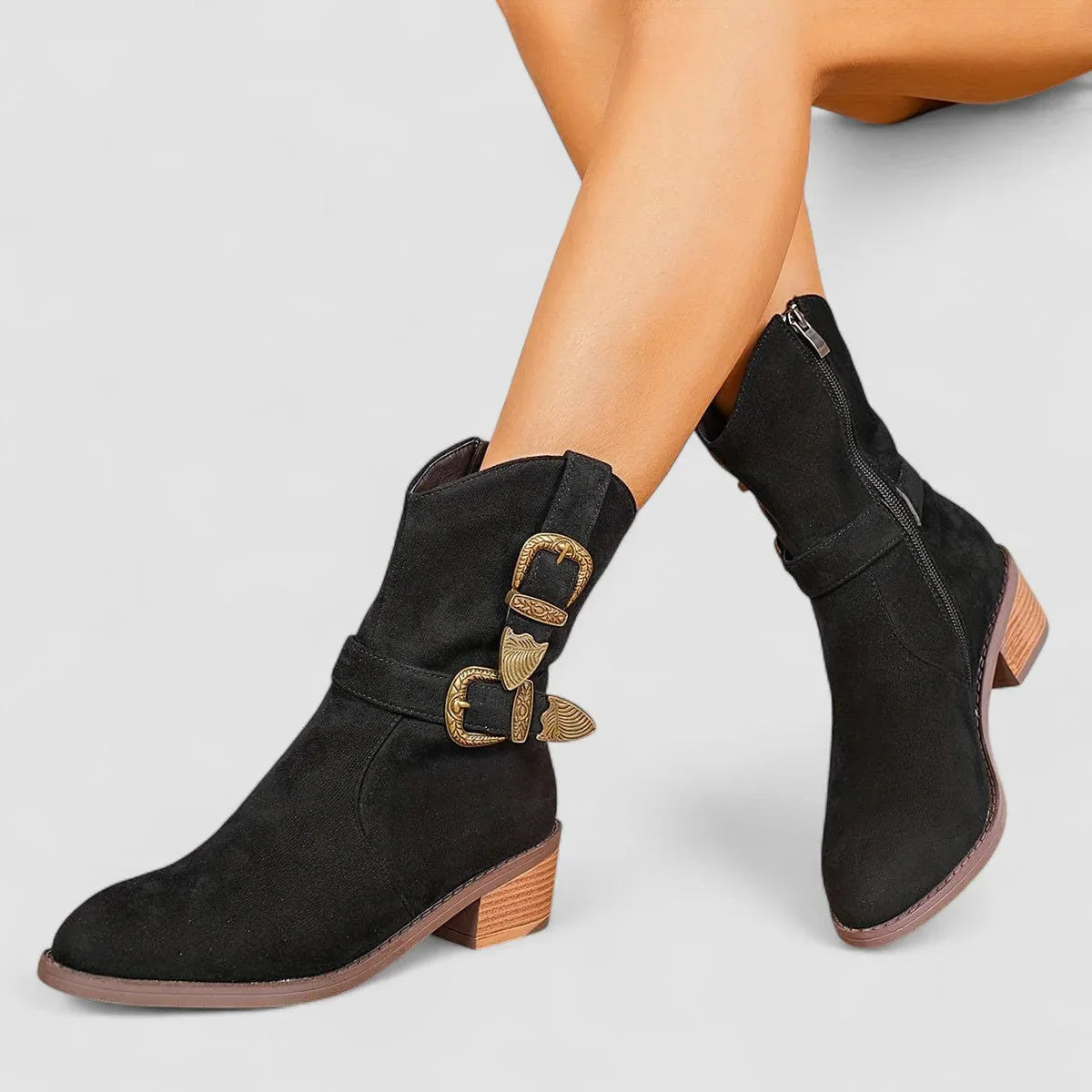 Rosa | Orthopedic Western Boots in Black