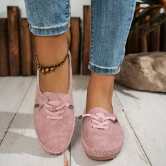 Molly Soft Lace-Front Moccasins in pink